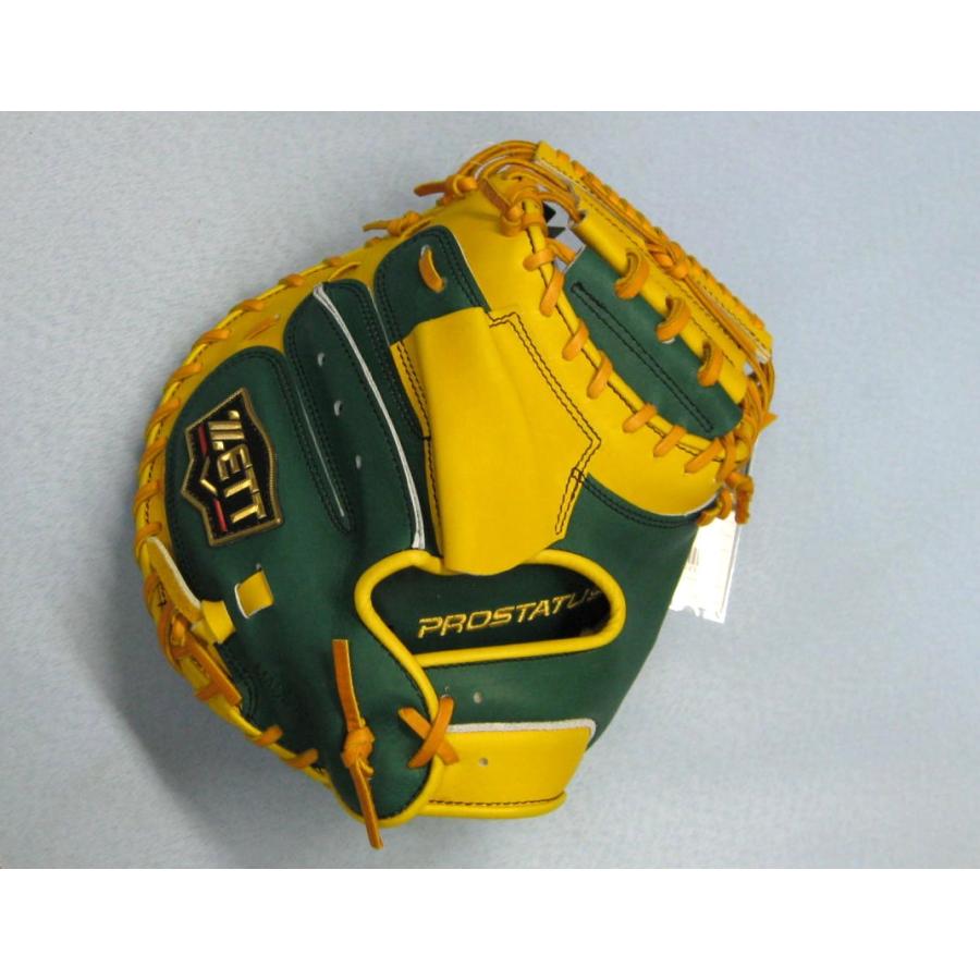◆ゼット限定品》軟式プロステイタス捕手用BRCB30962T右投/Dグリーン×イエローの画像