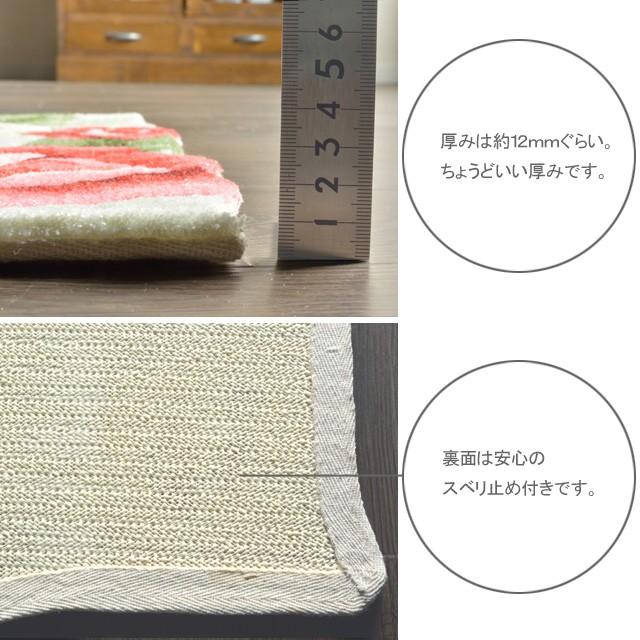 玄関マット 室内 おしゃれ 花柄 框 かまち すべり止め付き 30ｘ85 四角｜rugs-factory｜13