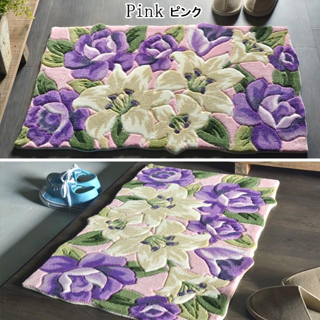 玄関マット すべり止め付き 室内 おしゃれ 花柄マット 70ｘ120 四角 人気｜rugs-factory｜06