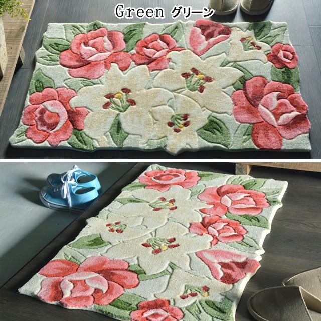 玄関マット すべり止め付き 室内 おしゃれ 花柄マット 70ｘ120 四角 人気｜rugs-factory｜12