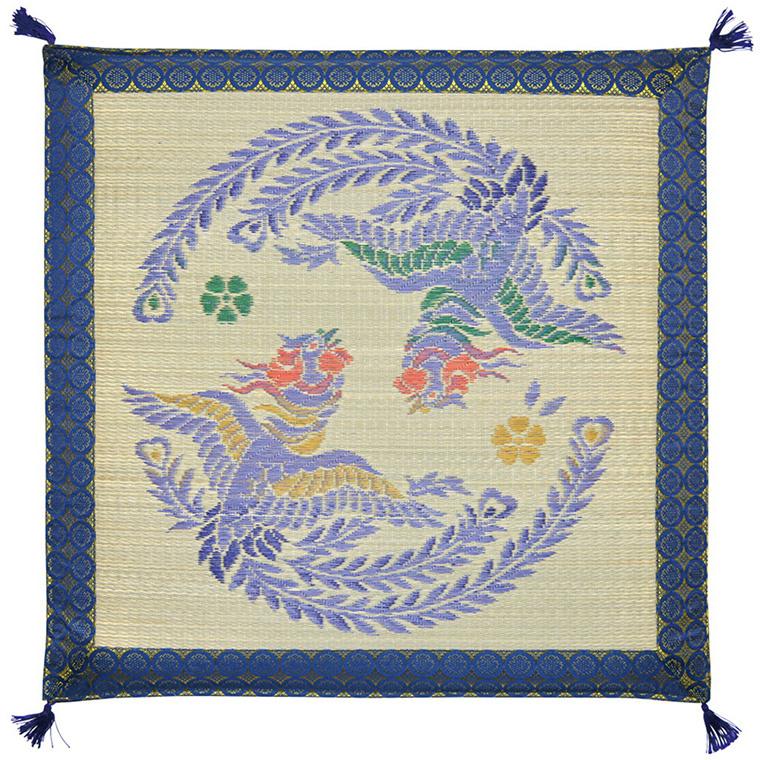 座布団 御前座布団 い草 夏用 国産 鳳凰 70×70cm リバーシブル 菊紋 フサ付き 法要 法事 仏前 仏壇 お盆用品 お彼岸｜rugs-garden｜02