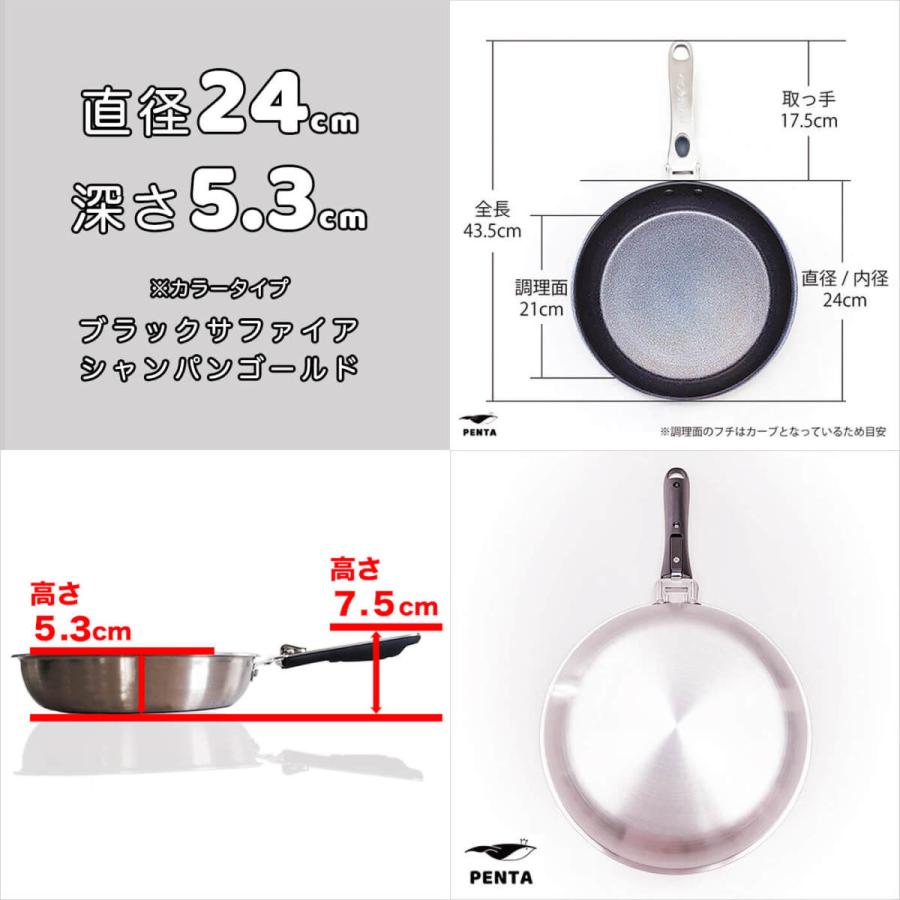 PENTA（キッチン） フライパン 24cm 爆買 くっつかない IH対応 ガス