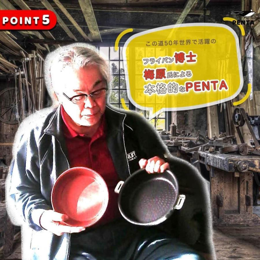 フライパン 2種セット 20cm深型 28cm浅型 IH直火兼用 王様フライパンPENTA シャンパンゴールド|ruhru|15