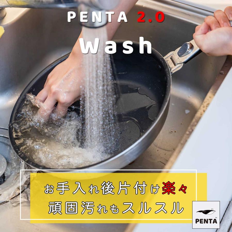 PENTA（ペンタ） フライパン蓋付き 24cm深型 爆買 IH対応 ガス 王様