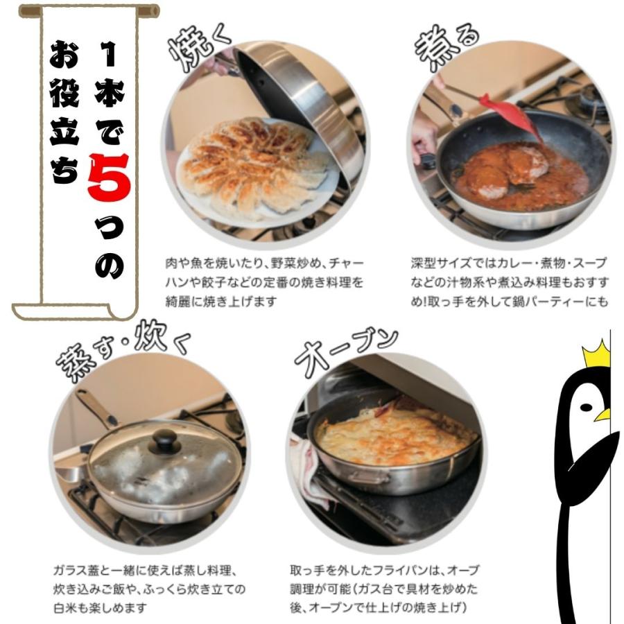 PENTA（ペンタ） フライパン蓋付き 24cm深型 爆買 IH対応 ガス 王様