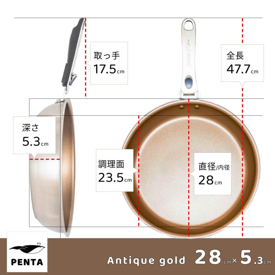 美品　王様フライパンPENTA 28cm IH・ガス火対応 PENTA（ペンタ） フライパン蓋付き 28cm 爆買 IH ガス 日本製 王様