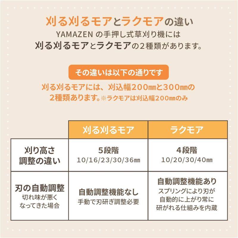 山善 手動芝刈機 刈込幅200mm 刈込高さ4段階調節 高さ2段階調整 6枚刃リール 簡単組立 工具不要 節電 省エネ 手押し 雑草 除草 - 5