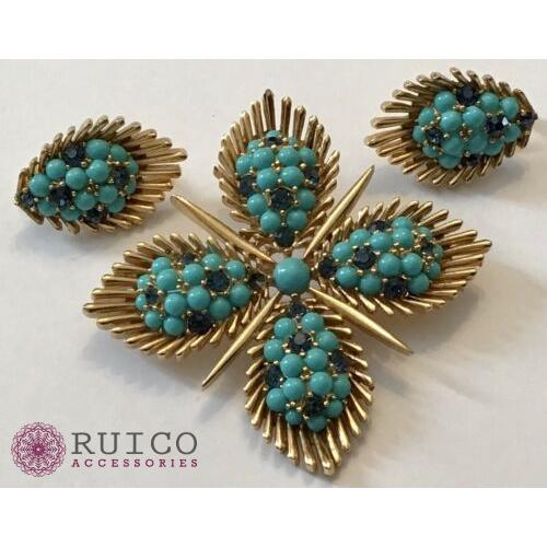 TRIFARI トリファリ ブローチ ラインストーン アンティーク