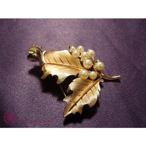 ★動作確認済み TRIFARI トリファリ ブローチ リーフ 葉 アンティーク 【X2092510780】(12350円)