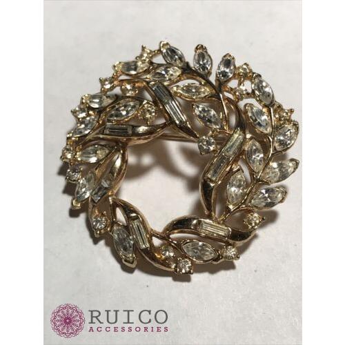 TRIFARI トリファリ ブローチ ラインストーン アンティーク TRIFARI トリファリ ブローチ ビンテージ