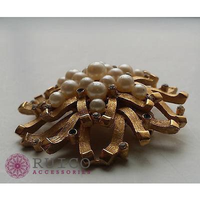 TRIFARI トリファリ ブローチ ラインストーン アンティーク TRIFARI トリファリ ブローチ ビンテージ