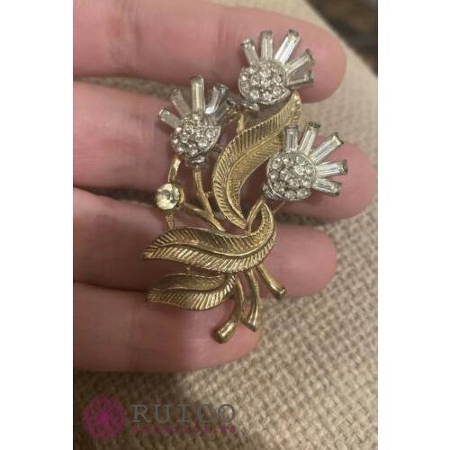 TRIFARI トリファリ ブローチ ラインストーン アンティーク