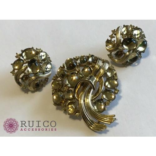 TRIFARI トリファリ ブローチ ラインストーン アンティーク