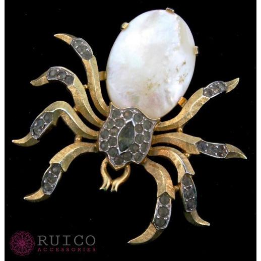 TRIFARI トリファリ ブローチ ラインストーン アンティーク