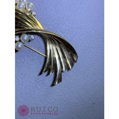 TRIFARI トリファリ ブローチ ラインストーン アンティーク TRIFARI トリファリ ブローチ ビンテージ