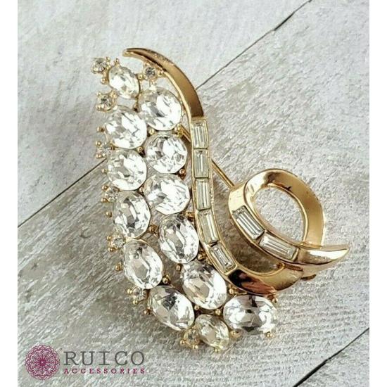 TRIFARI トリファリ ブローチ ラインストーン アンティーク