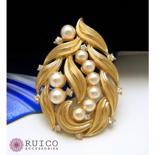 TRIFARI トリファリ ブローチ ラインストーン アンティーク TRIFARI トリファリ ブローチ ビンテージ