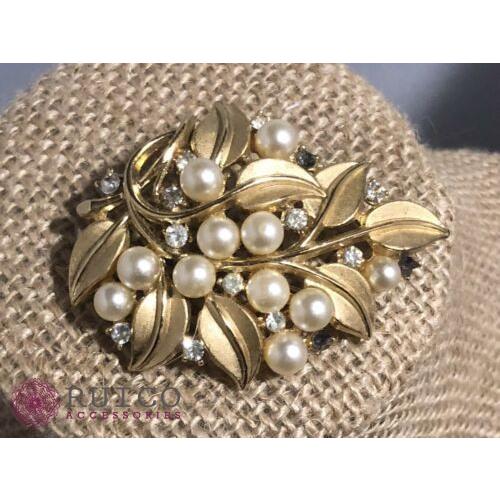 TRIFARI トリファリ ブローチ リーフ 葉 アンティーク TRIFARI トリファリ ブローチ ビンテージ