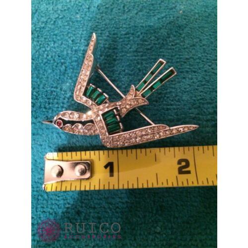 TRIFARI トリファリ ブローチ グリーン 緑 アンティーク