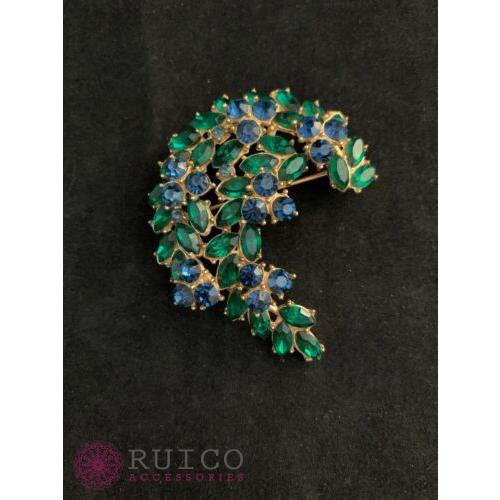 TRIFARI トリファリ ブローチ グリーン 緑 アンティーク