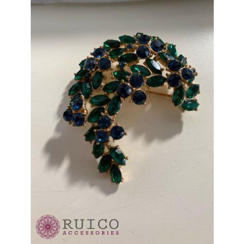 TRIFARI トリファリ ブローチ グリーン 緑 アンティーク TRIFARI トリファリ ブローチ ビンテージ