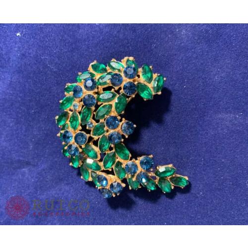 TRIFARI トリファリ ブローチ グリーン 緑 アンティーク TRIFARI トリファリ ブローチ ビンテージ