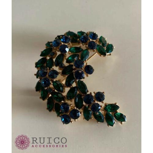 TRIFARI トリファリ ブローチ グリーン 緑 アンティーク TRIFARI トリファリ ブローチ ビンテージ