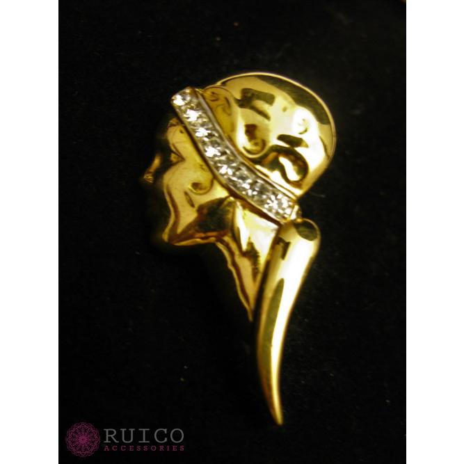 TRIFARI トリファリ ブローチ ラインストーン アンティーク