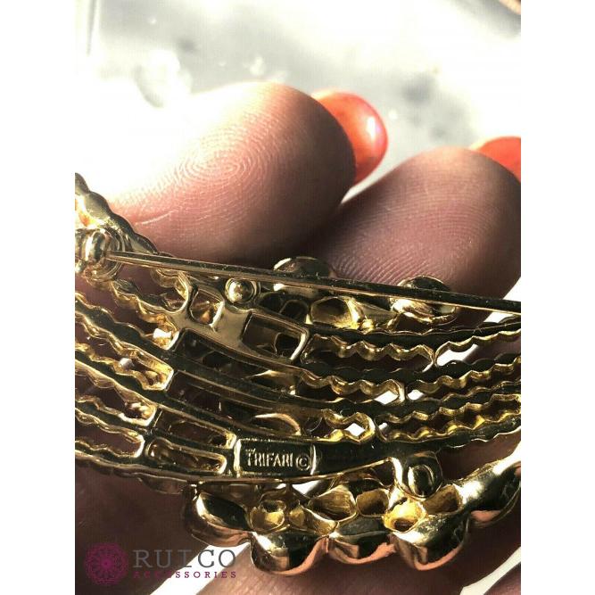 TRIFARI トリファリ ブローチ ラインストーン アンティーク TRIFARI トリファリ ブローチ ビンテージ