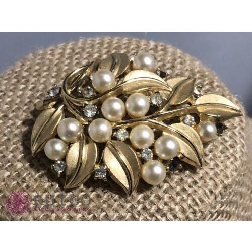 TRIFARI トリファリ ブローチ ラインストーン アンティーク