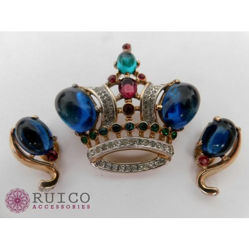 TRIFARI トリファリ ブローチ ラインストーン アンティーク