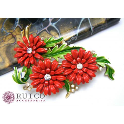 TRIFARI トリファリ ブローチ グリーン 緑 アンティーク