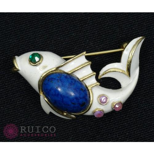 TRIFARI トリファリ ブローチ 魚 アンティーク