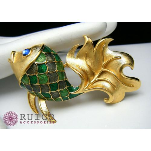 TRIFARI トリファリ ブローチ 魚 アンティーク TRIFARI トリファリ ブローチ ビンテージ