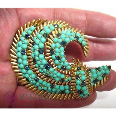 TRIFARI トリファリ ブローチ ラインストーン アンティーク