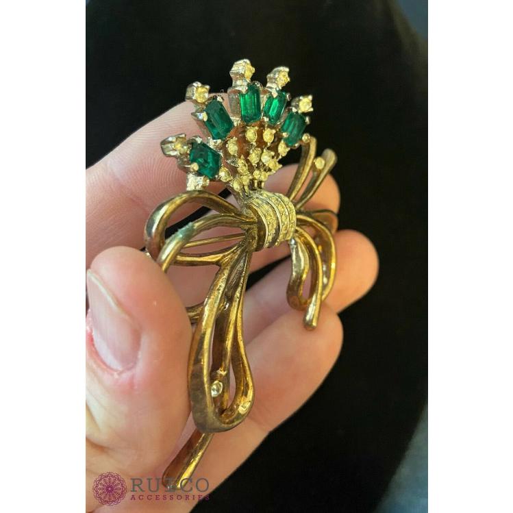 TRIFARI トリファリ ブローチ ラインストーン アンティーク TRIFARI トリファリ ブローチ ビンテージ