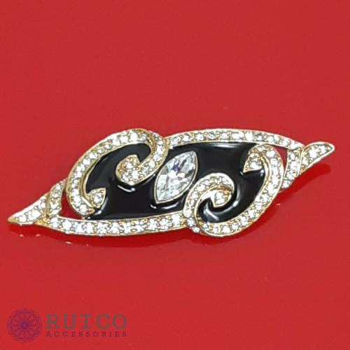 TRIFARI トリファリ ブローチ ブラック 黒 アンティーク