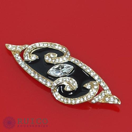 TRIFARI トリファリ ブローチ ブラック 黒 アンティーク TRIFARI トリファリ ブローチ ビンテージ