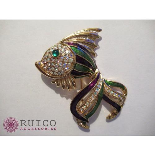 TRIFARI トリファリ ブローチ 魚 アンティーク