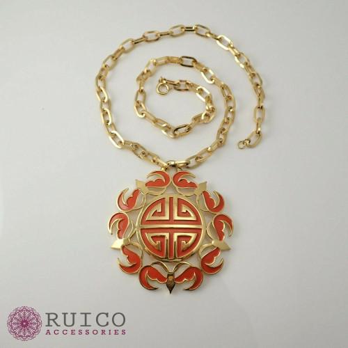 TRIFARI トリファリ ネックレス エナメル アンティーク TRIFARI トリファリ ネックレス ビンテージ