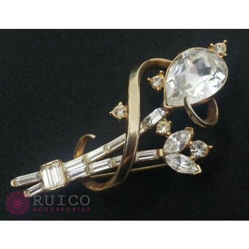 TRIFARI トリファリ ブローチ ラインストーン アンティーク