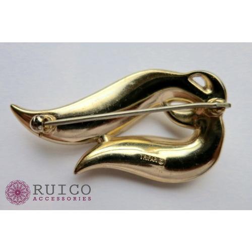 出産祝い Trifari アクセサリ ジュエリー コスチューム ヴィンテージ トリファリ アンティーク ゴールド ブローチ レディースアクセサリー Legacyokc Com