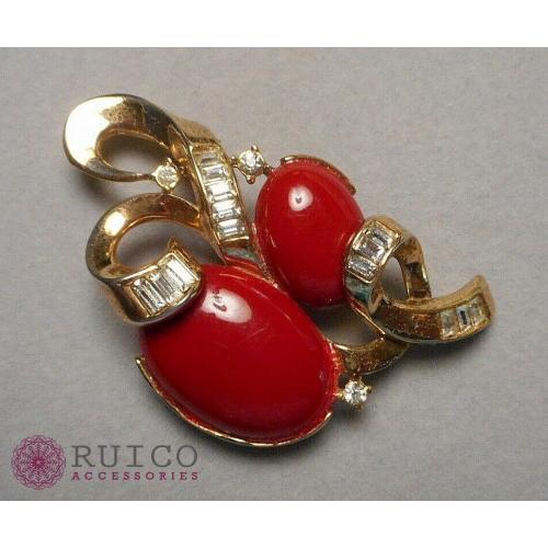 TRIFARI トリファリ ブローチ ラインストーン アンティーク TRIFARI トリファリ ブローチ ビンテージ