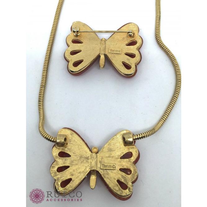 動作確認 TRIFARI トリファリ ブローチ 蝶 アンティーク 【Y2227786349】(13150円)