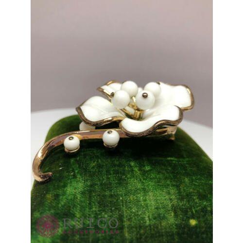 TRIFARI トリファリ ブローチ ホワイト 白 アンティーク TRIFARI トリファリ ブローチ ビンテージ