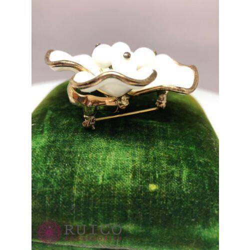 TRIFARI トリファリ ブローチ ホワイト 白 アンティーク TRIFARI トリファリ ブローチ ビンテージ