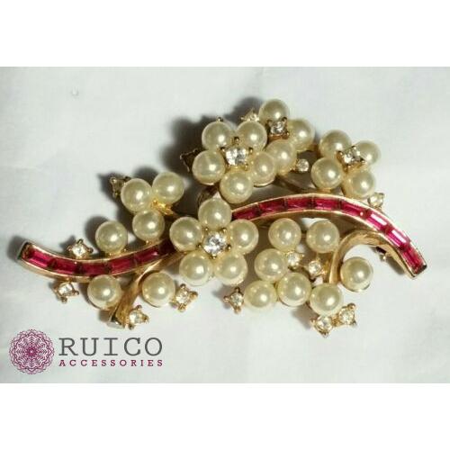 TRIFARI トリファリ ブローチ ラインストーン アンティーク