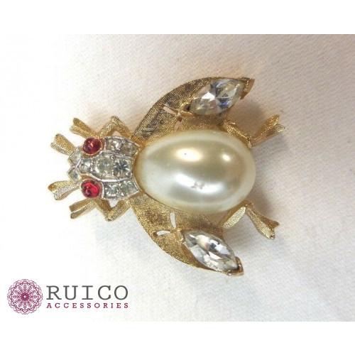 TRIFARI トリファリ ブローチ ラインストーン アンティーク