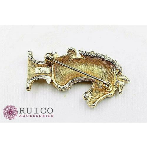 TRIFARI トリファリ ブローチ ラインストーン アンティーク TRIFARI トリファリ ブローチ ビンテージ