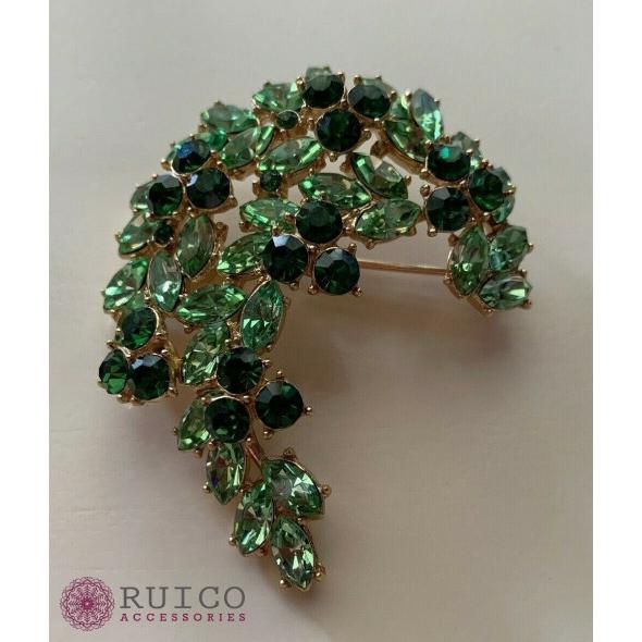 TRIFARI トリファリ ブローチ グリーン 緑 アンティーク